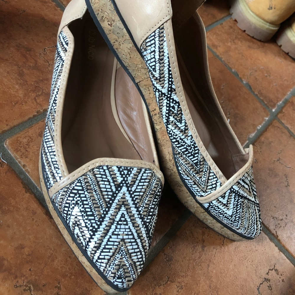 Club nico woven slip on loafers / flats super cute